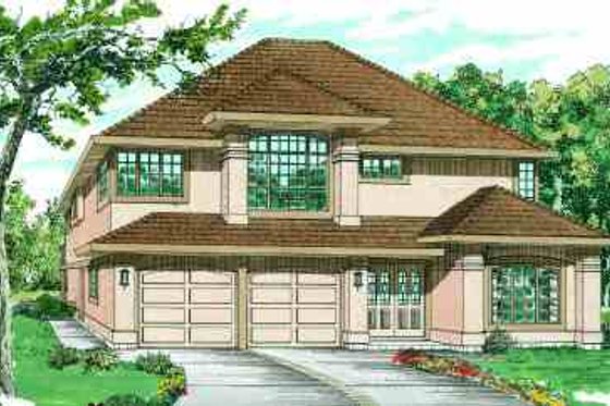 Exterior - Front Elevation for European House Plan #47-584 - 3 bed, 2 bath