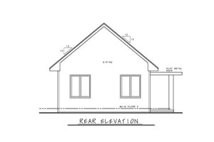 Exterior - Rear Elevation for Modern House Plan #20-2536 - 2 bed, 1 bath