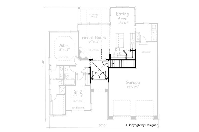 Architectural House Design - Floor Plan - Other Floor for Traditional House Plan #20-1394 - 2 bed, 2 bath