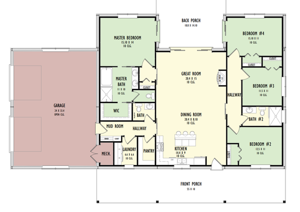 Barndominium Floor Plan - Main Floor Plan #1092-40