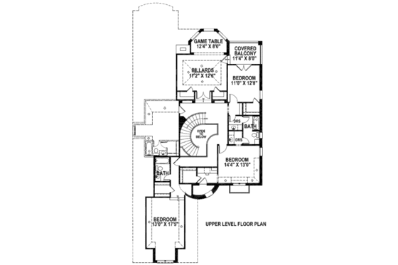 Floor Plan - Upper Floor for European House Plan #141-276 - 4 bed, 3.5 bath