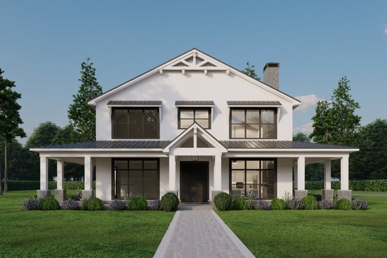 Exterior - Front Elevation 3 for Barndominium House Plan #923-355 - 5 bed, 5.5 bath