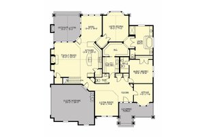Floor Plan - Main Floor for Craftsman House Plan #132-230 - 2 bed, 2.5 bath
