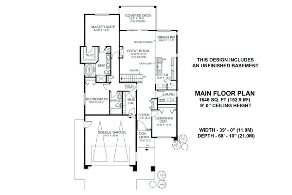 Prairie Floor Plan - Main Floor Plan #1100-19