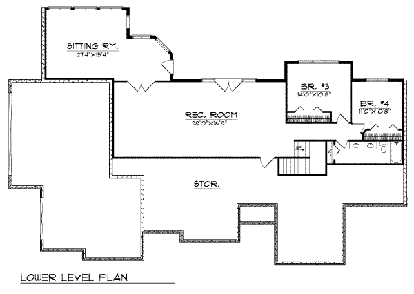 Architectural House Design - European Floor Plan - Lower Floor Plan #70-420