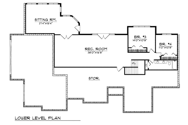 Home Plan - Floor Plan - Lower Floor for European House Plan #70-420 - 2 bed, 2 bath