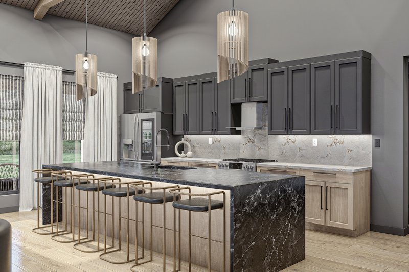 House Blueprint - Interior - Kitchen for Modern House Plan #455-527 - 3 bed, 2.5 bath