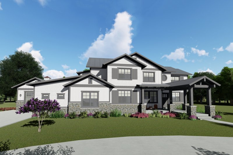 House Blueprint - Craftsman Exterior - Front Elevation Plan #1069-13