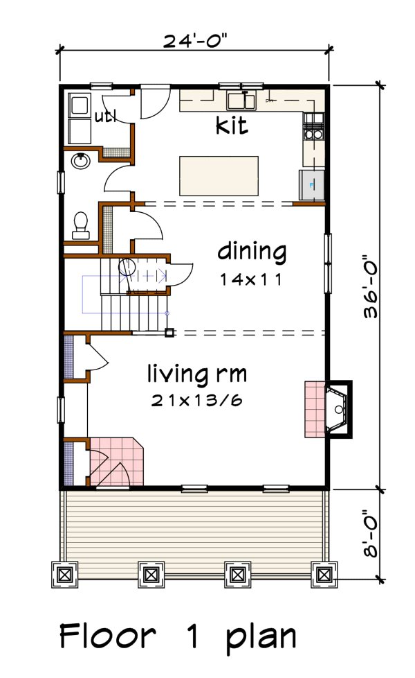 Craftsman Floor Plan - Main Floor Plan #79-346
