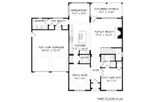 Floor Plan - Main Floor for Tudor House Plan #413-877 - 4 bed, 3 bath