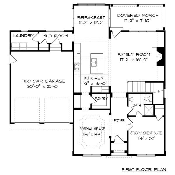 Tudor Floor Plan - Main Floor Plan #413-877