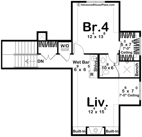 Dream House Plan - Cottage Floor Plan - Upper Floor Plan #455-738