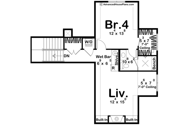 House Plan Design - Floor Plan - Upper Floor for Cottage House Plan #455-738 - 4 bed, 3.5 bath