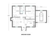 European Style House Plan - 2 Beds 1 Baths 566 Sq/Ft Plan #542-6 