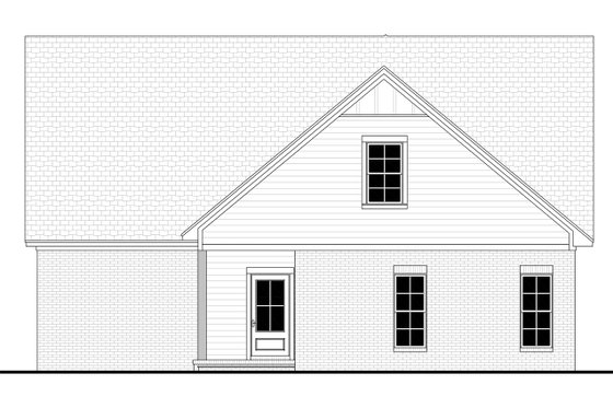 Exterior - Rear Elevation 1 for Farmhouse House Plan #430-313 - 4 bed, 2.5 bath
