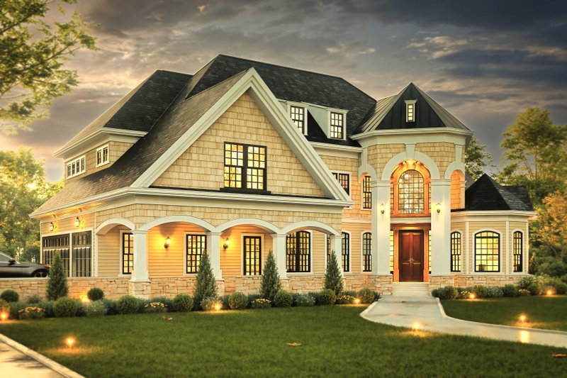 House Plan Design - Exterior - Front Elevation 5 for European House Plan #119-152 - 4 bed, 2.5 bath