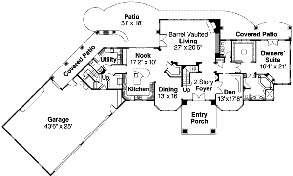 Dream House Plan - European Floor Plan - Main Floor Plan #124-603