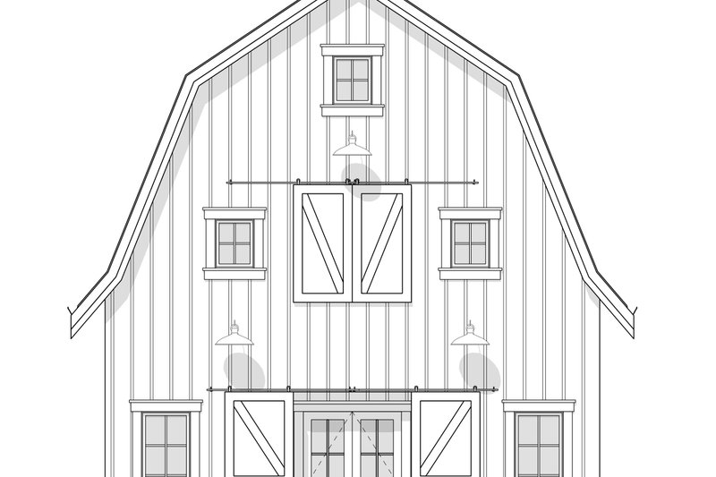 Architectural House Design - Exterior - Front Elevation 5 for Barndominium House Plan #1114-123 - 1 bed, 1 bath