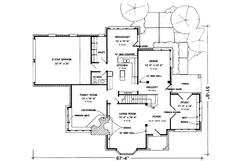 Dream House Plan - Floor Plan - Main Floor for European House Plan #410-202 - 3 bed, 2.5 bath