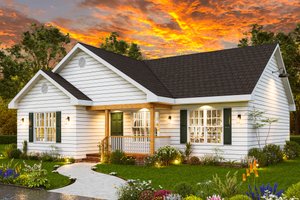 Exterior - Front Elevation 3 for Traditional House Plan #54-619 - 3 bed, 2 bath