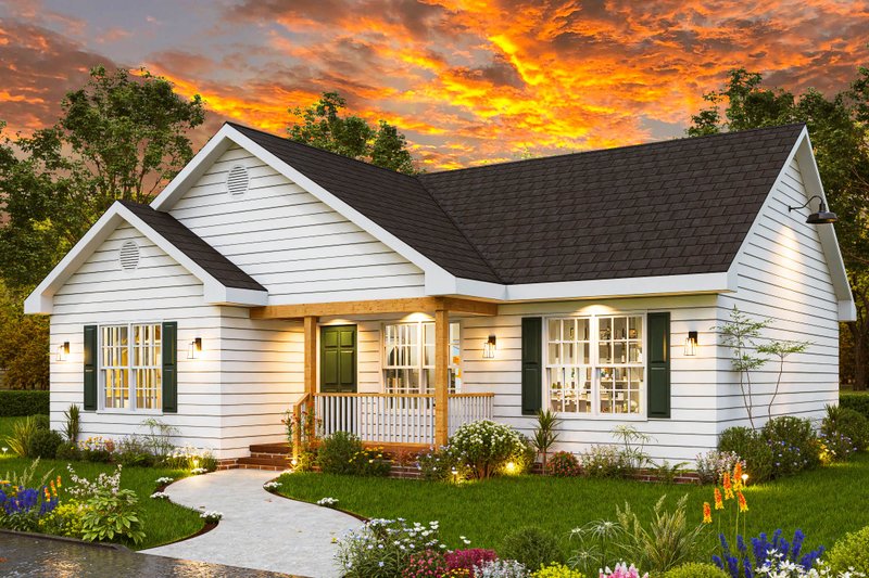 House Plan Design - Exterior - Front Elevation 3 for Traditional House Plan #54-619 - 3 bed, 2 bath