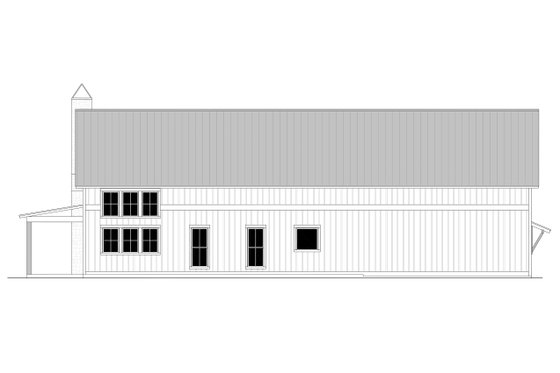 Exterior - Rear Elevation for Barndominium House Plan #430-386 - 3 bed, 2 bath