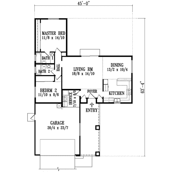 Home Plan - Adobe / Southwestern Floor Plan - Main Floor Plan #1-1061