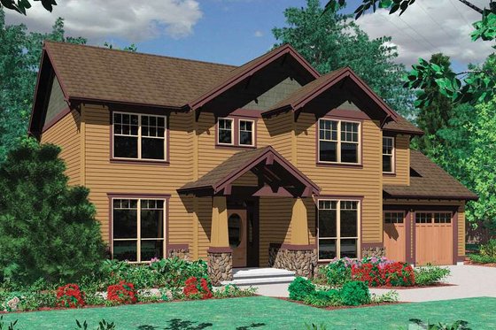 Exterior - Front Elevation 3 for Craftsman House Plan #48-162 - 5 bed, 2.5 bath