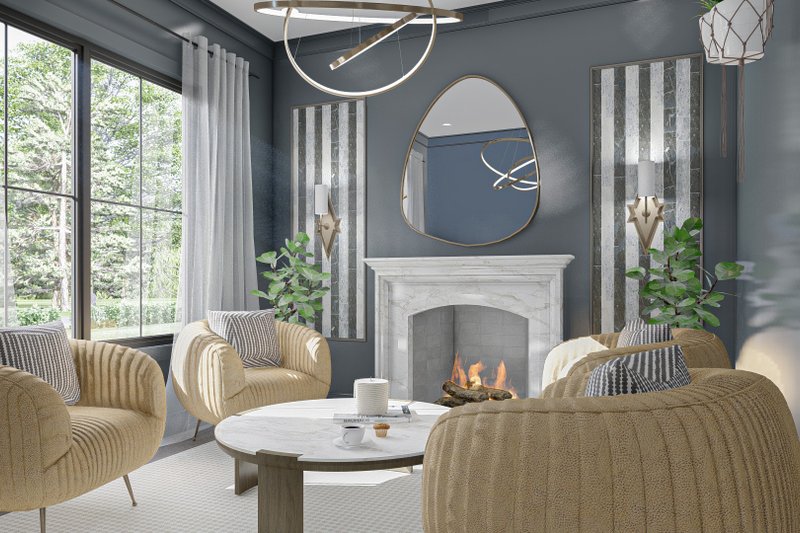 House Design - Interior - Family Room 1 for Farmhouse House Plan #455-234 - 4 bed, 3.5 bath