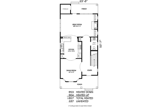 Floor Plan - Main Floor for Traditional House Plan #424-207 - 3 bed, 2.5 bath