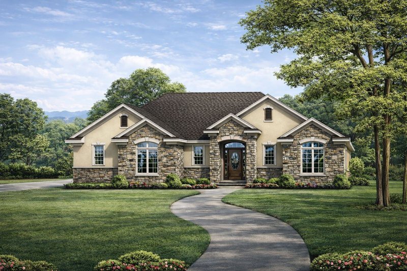 Dream House Plan - Traditional Exterior - Front Elevation Plan #20-2097