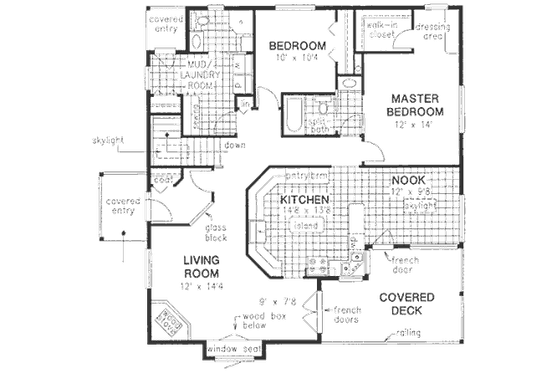 Floor Plan - Main Floor for Ranch House Plan #18-9221 - 2 bed, 2 bath