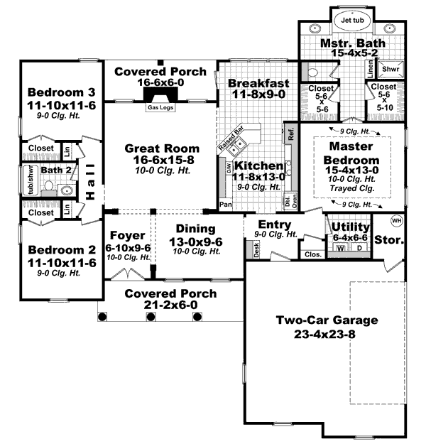 House Design - Country Floor Plan - Main Floor Plan #21-315