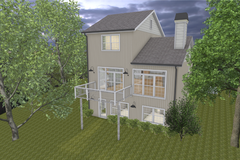 Home Plan - Exterior - Rear Elevation for Farmhouse House Plan #30-370 - 3 bed, 2.5 bath