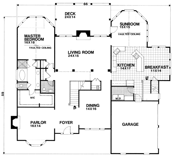 Dream House Plan - European Floor Plan - Main Floor Plan #56-224
