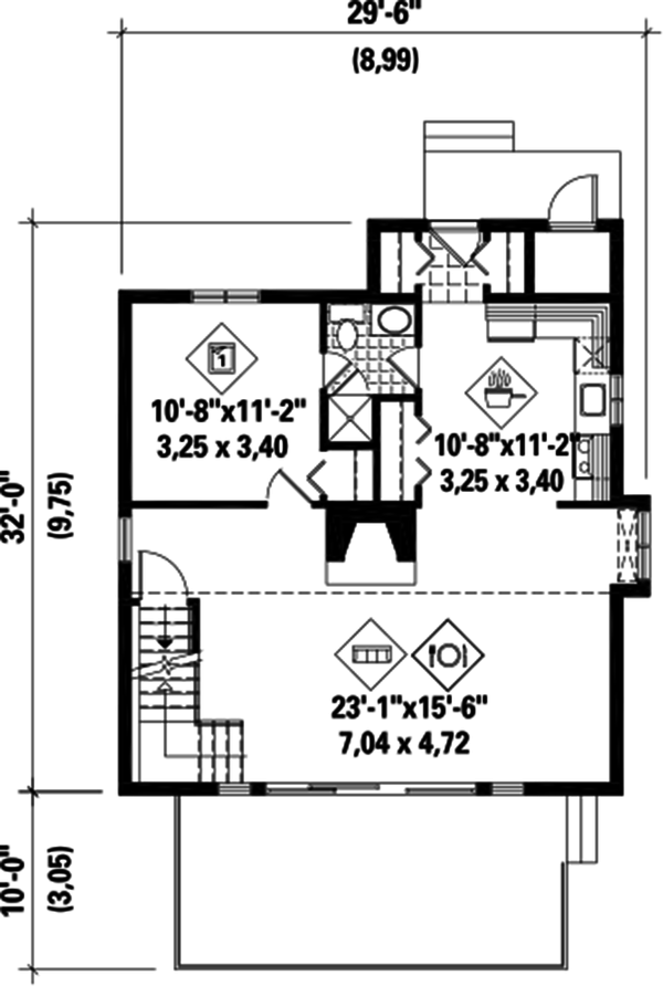 Cottage Floor Plan - Main Floor Plan #25-4419
