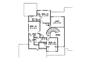 Floor Plan - Upper Floor for Traditional House Plan #67-209 - 4 bed, 4 bath