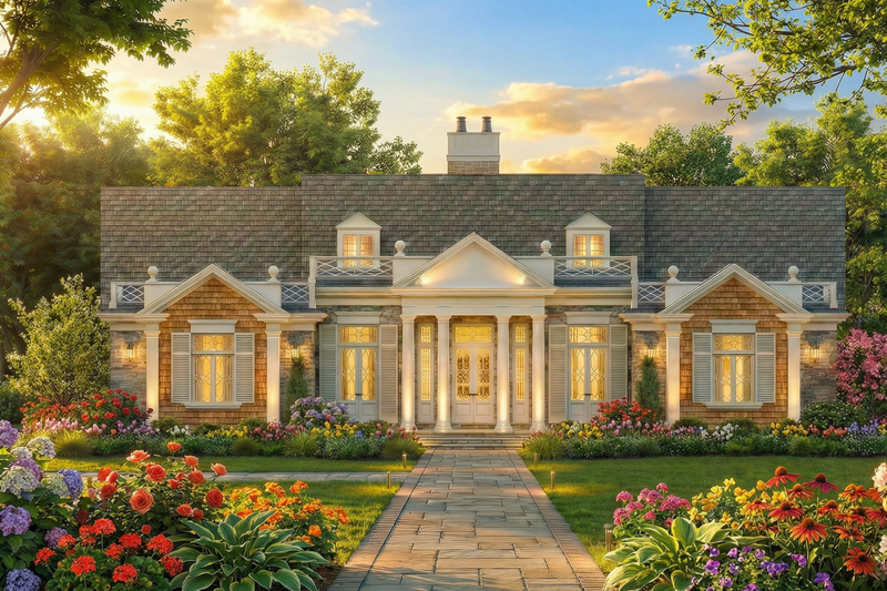 Architectural House Design - Exterior - Front Elevation 5 for Colonial House Plan #119-410 - 3 bed, 2.5 bath