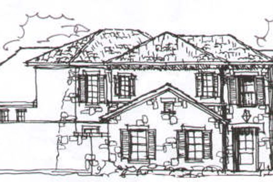 Exterior - Front Elevation for European House Plan #141-232 - 3 bed, 2.5 bath