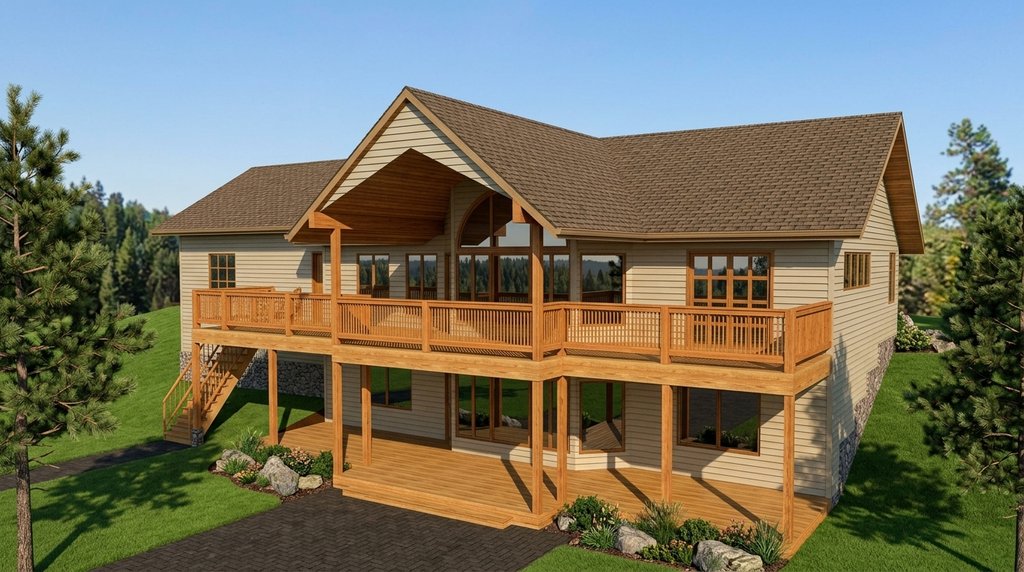 Exterior - Front Elevation 2 for Craftsman House Plan #117-1117 - 4 bed, 2.5 bath