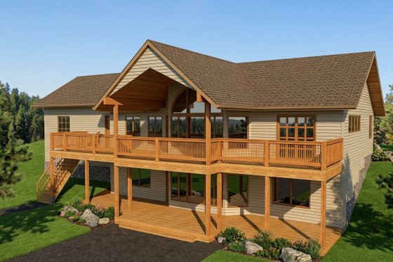 Exterior - Front Elevation for Craftsman House Plan #117-1117 - 4 bed, 2.5 bath