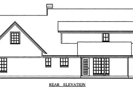 Exterior - Rear Elevation for Country House Plan #42-346 - 3 bed, 2.5 bath
