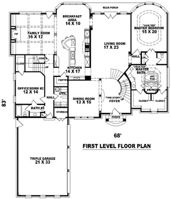 European Floor Plan - Main Floor Plan #81-1340