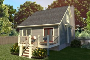 Exterior - Rear Elevation for Cottage House Plan #79-140 - 3 bed, 2 bath