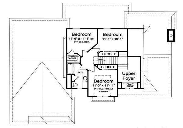Architectural House Design - European Floor Plan - Upper Floor Plan #46-477