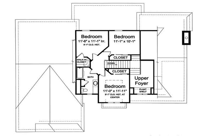 Home Plan - Floor Plan - Upper Floor for European House Plan #46-477 - 4 bed, 2.5 bath