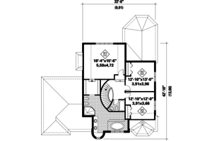 Floor Plan - Upper Floor for European House Plan #25-4797 - 3 bed, 1 bath