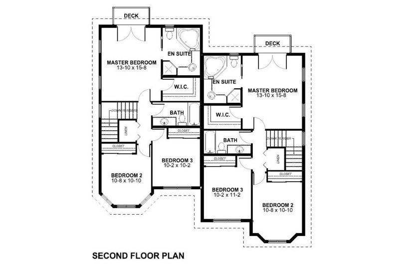 House Blueprint - Floor Plan - Upper Floor for Victorian House Plan #126-152 - 3 bed, 2.5 bath