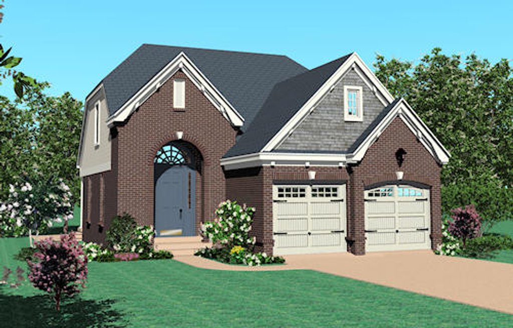 Exterior - Front Elevation 2 for European House Plan #81-13778 - 3 bed, 2.5 bath