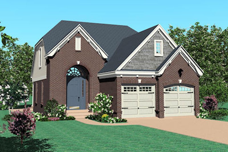 Exterior - Front Elevation 2 for European House Plan #81-13778 - 3 bed, 2.5 bath